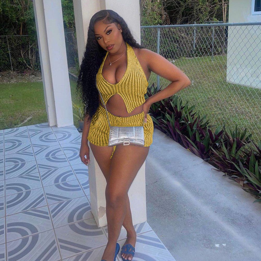 Casual vest shorts set