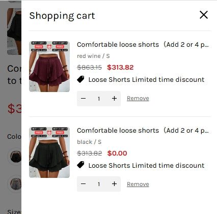 Comfortable loose shorts(Add 2 or 4 pairs to the cart to trigger the discount)