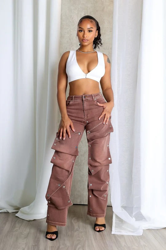 Button DIY Baggy Jeans