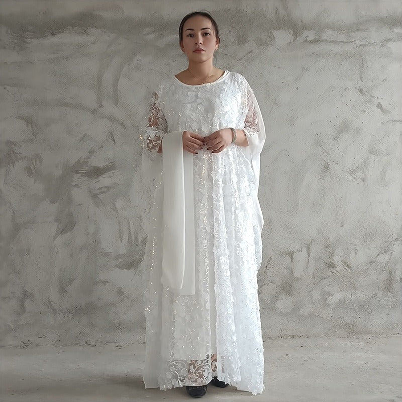 Lace 3D embroidered long skirt