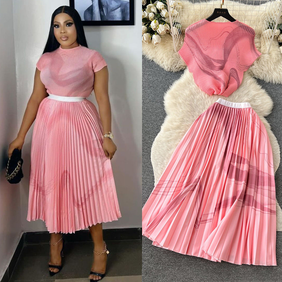 French Romantic Pleated Skirt Set