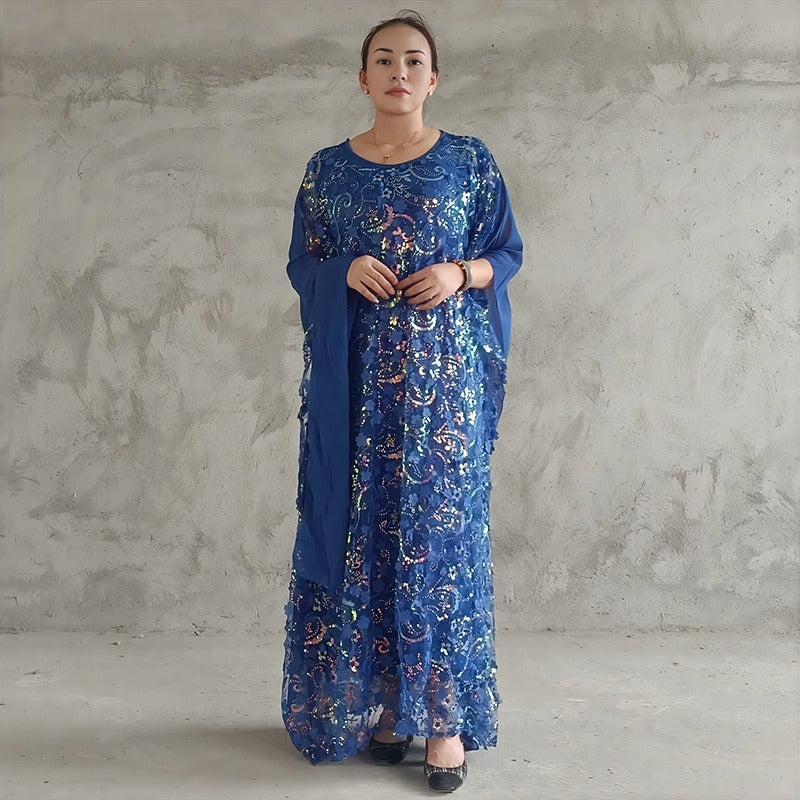 Lace 3D embroidered long skirt