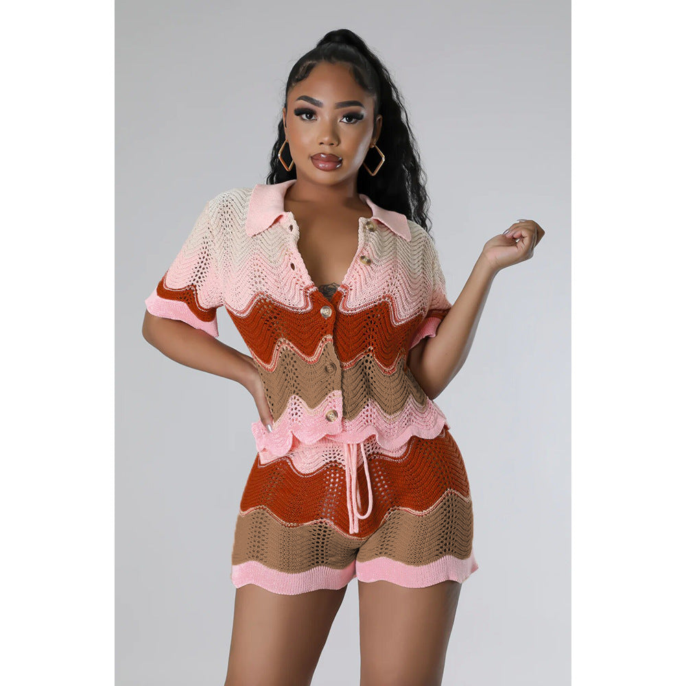 Knitted two piece suit