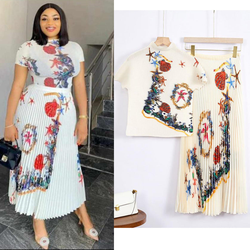 French Romantic Pleated Skirt Set