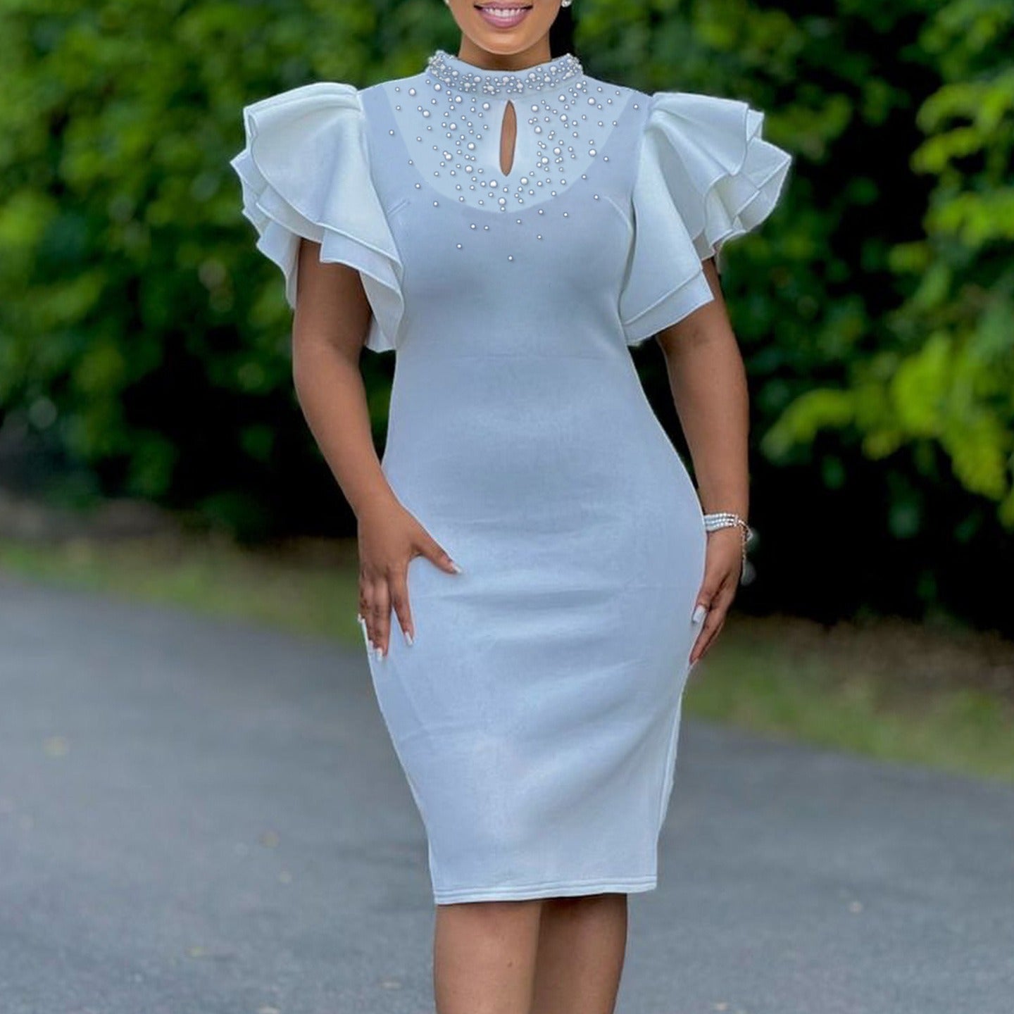 Kente Cascade Glam Gown Dress