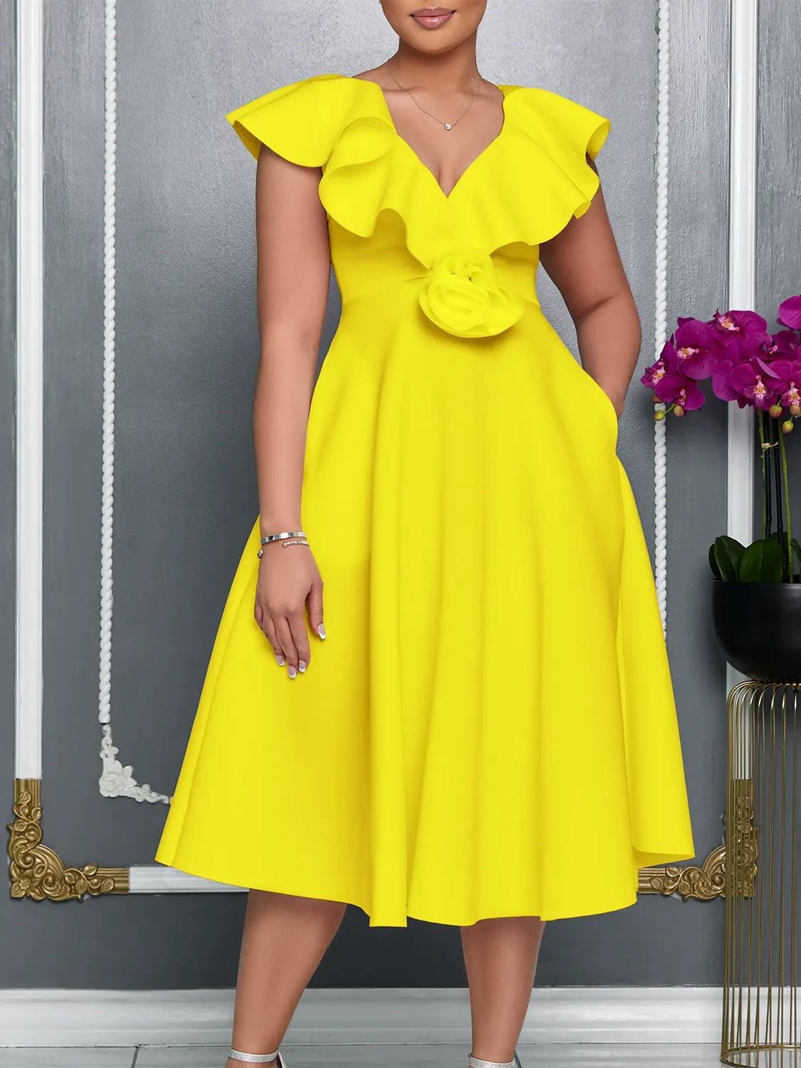 Cascade Blossom Gown Dress