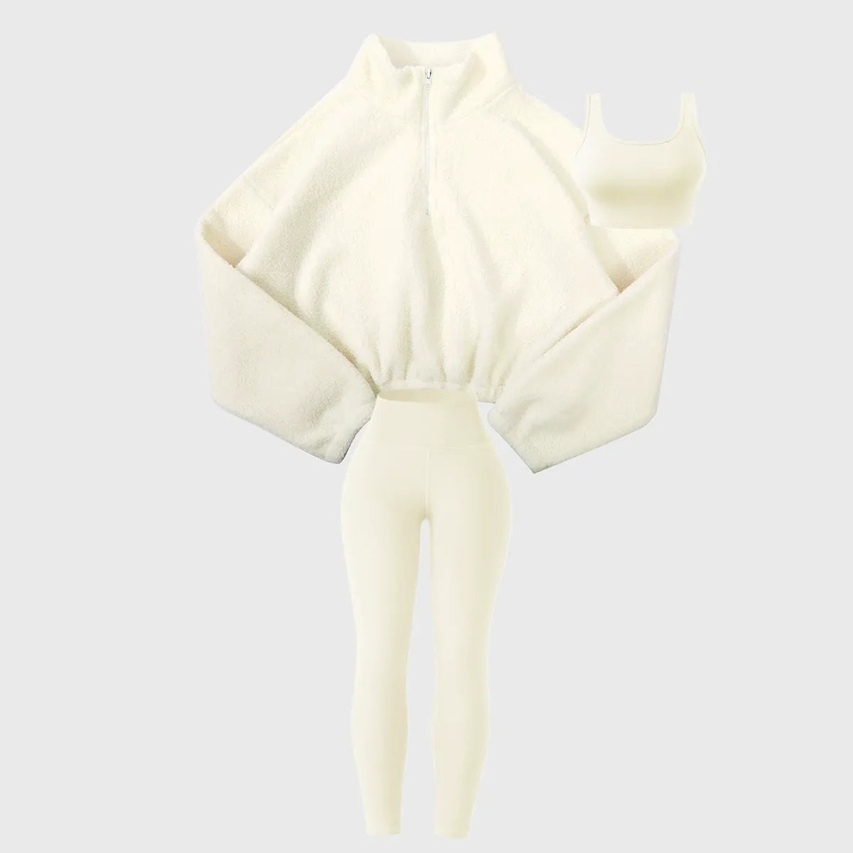 Plush sweatshirt yoga wear sports three-piece suit