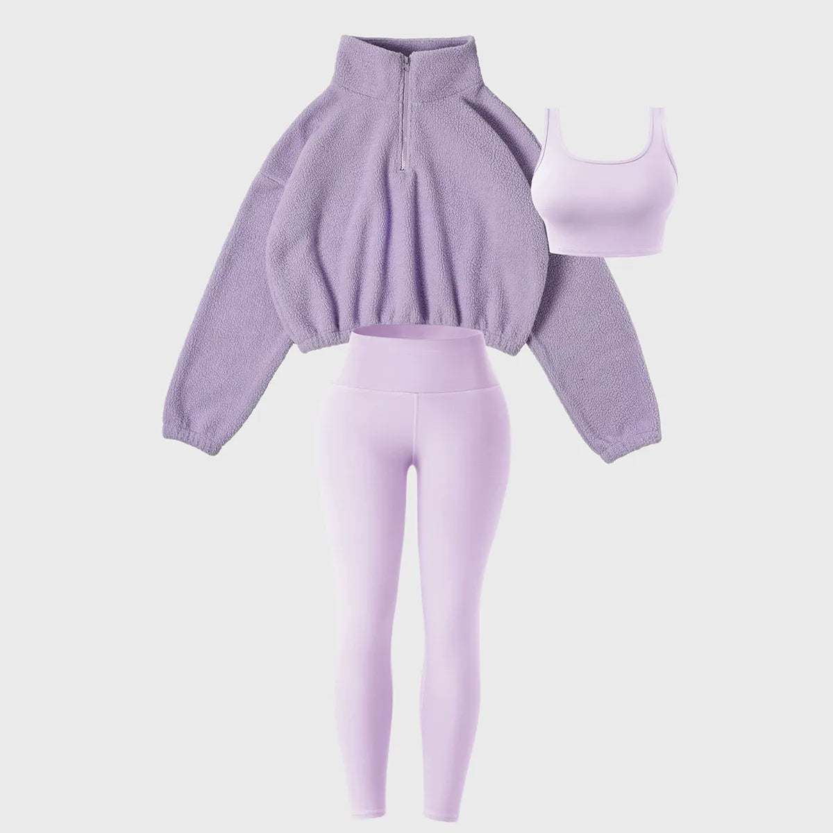 Plush sweatshirt yoga wear sports three-piece suit