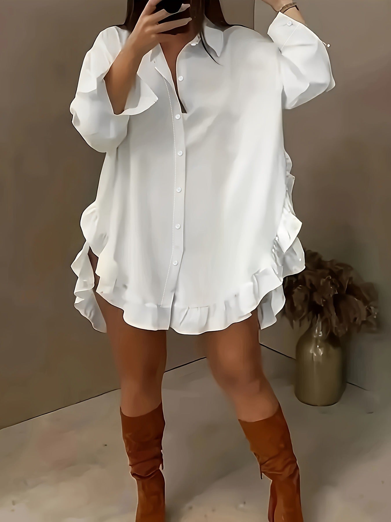 Loose ruffled shirt