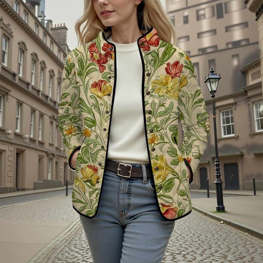 Retro all-match 3D flower cotton jacket