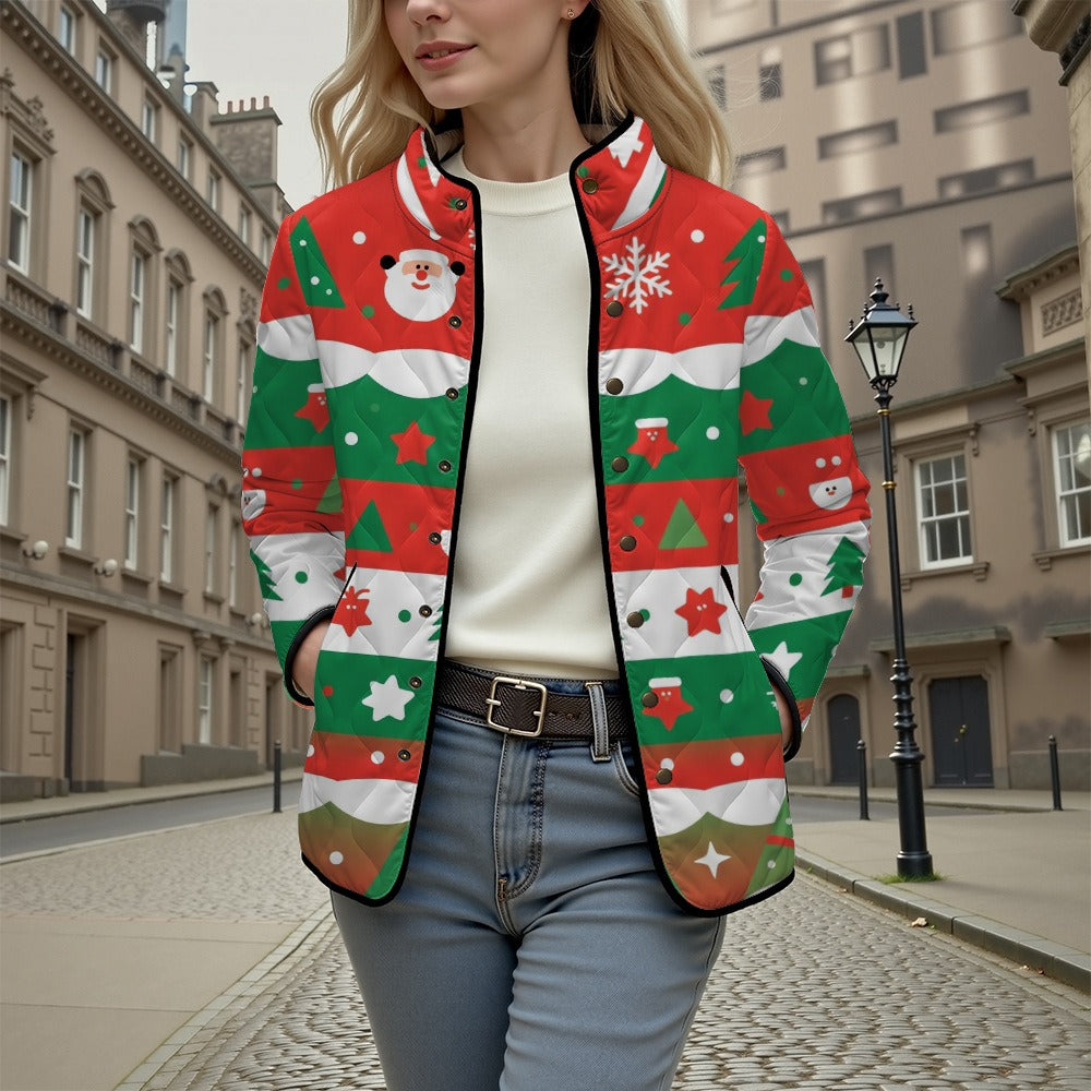 Retro Christmas themed 3D warm cotton jacket