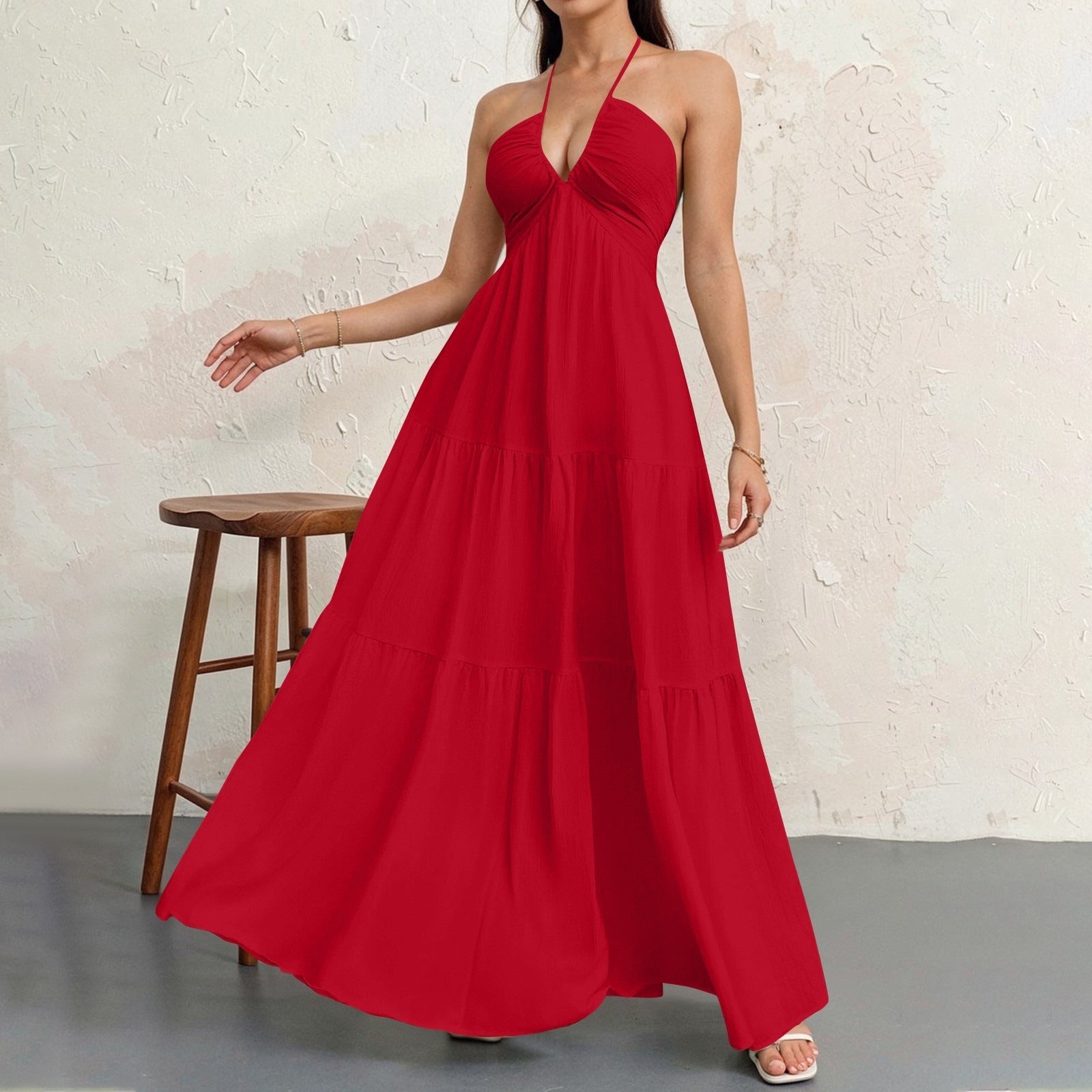Halter neck strapless dress