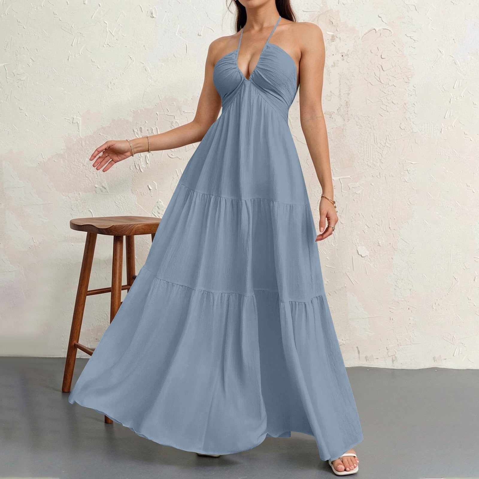 Halter neck strapless dress