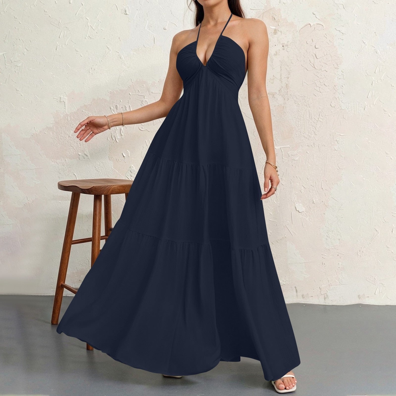 Halter neck strapless dress
