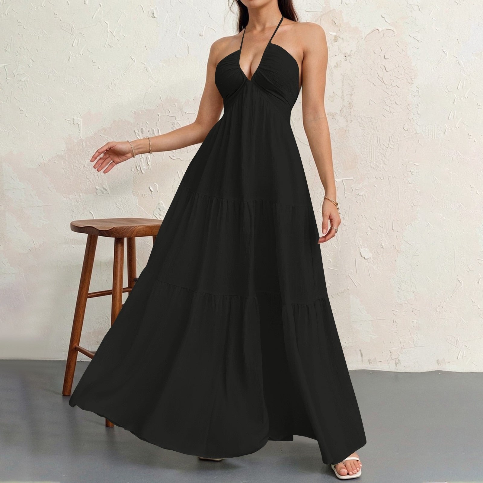 Halter neck strapless dress