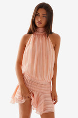 Sleeveless Halter Backless Dress