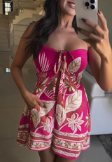 Suspender & Tube Top Two-Piece Set