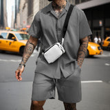 Stylish Ribbed Effortless Comfort Modern Elegance Shirt & Shorts Set