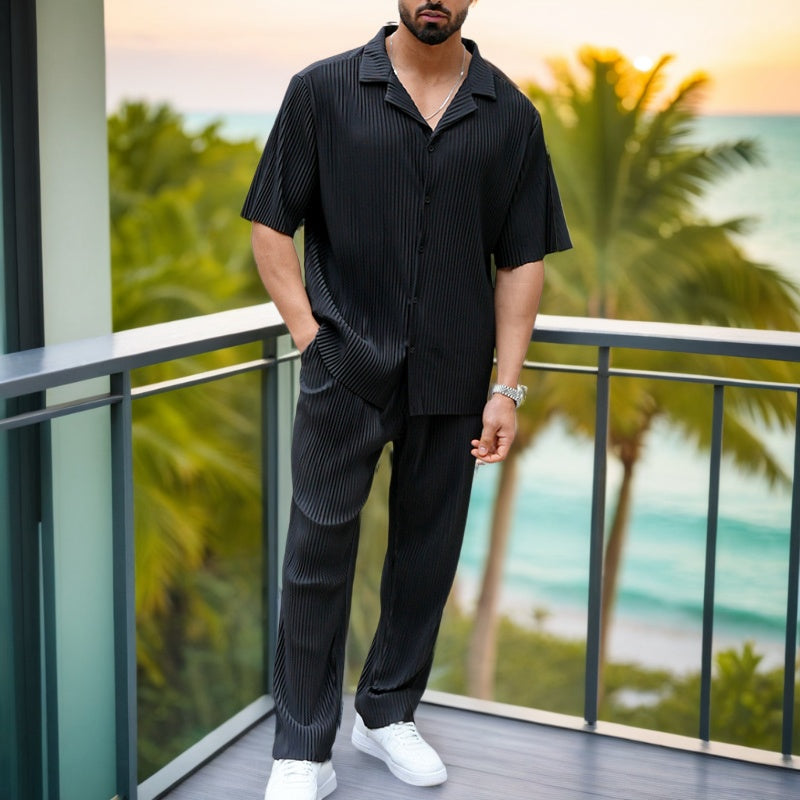 Sleek Pleated Tracksuit: Effortless Elegance for Any Occasion