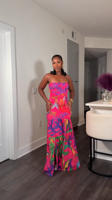 Sexy tube top printed dress