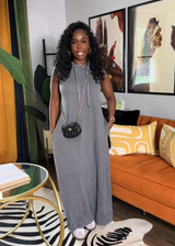 Fashion Cape Pocket Loose Dress