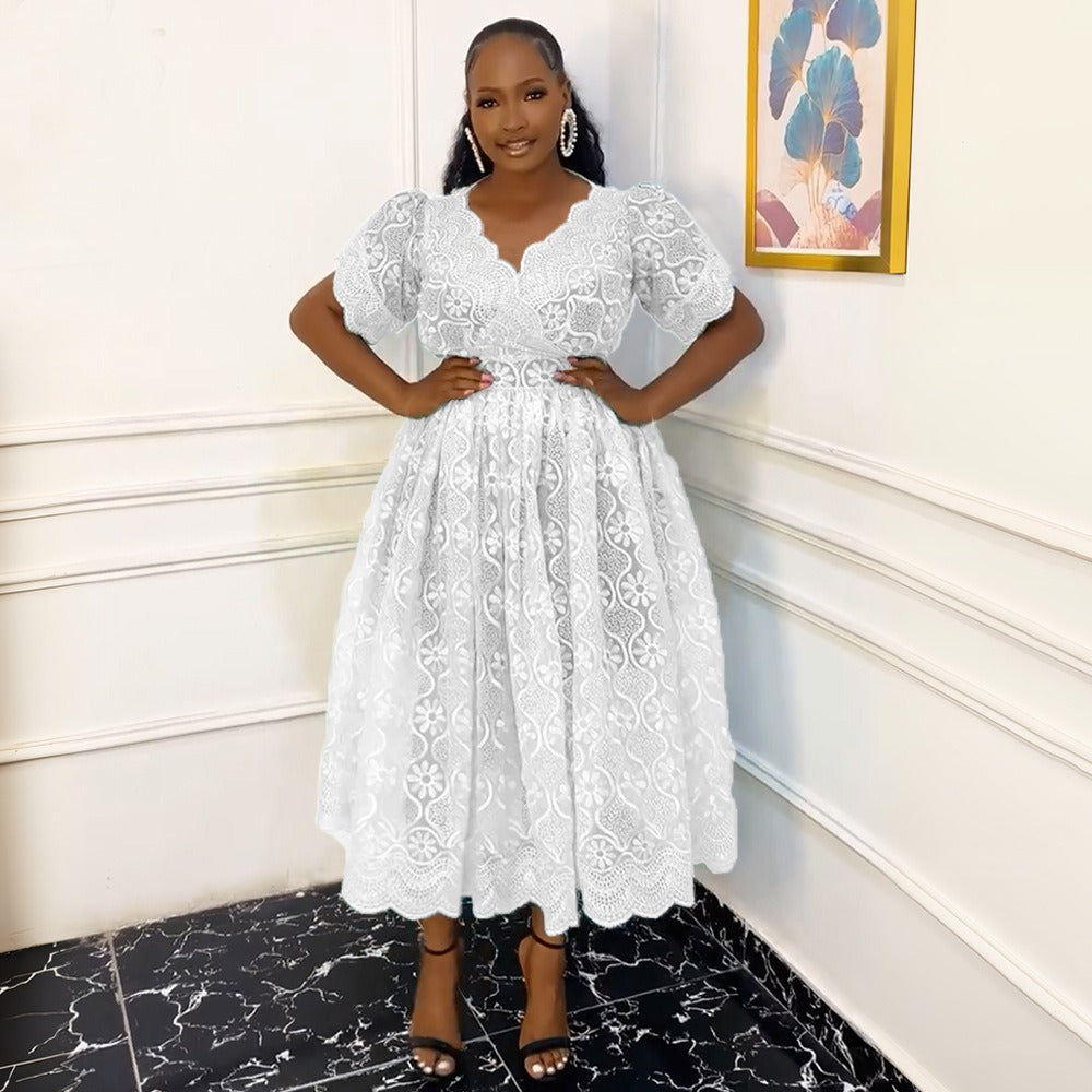 Floral Mesh Embroidered Dress