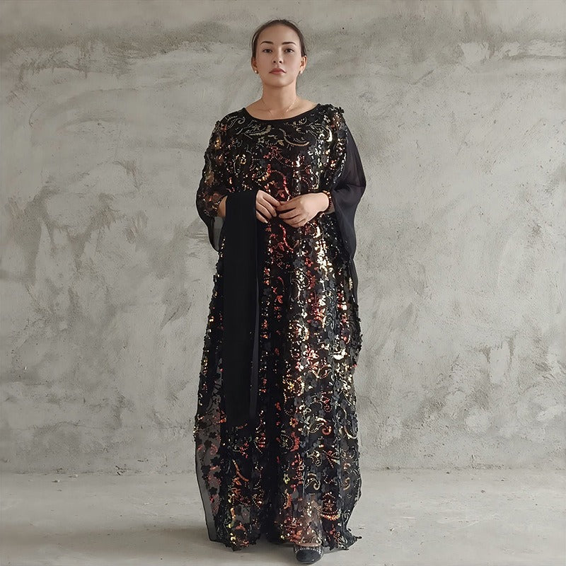 Lace 3D embroidered long skirt