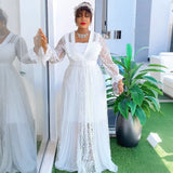 Elegant Lace Long Sleeve Plus Size Dress