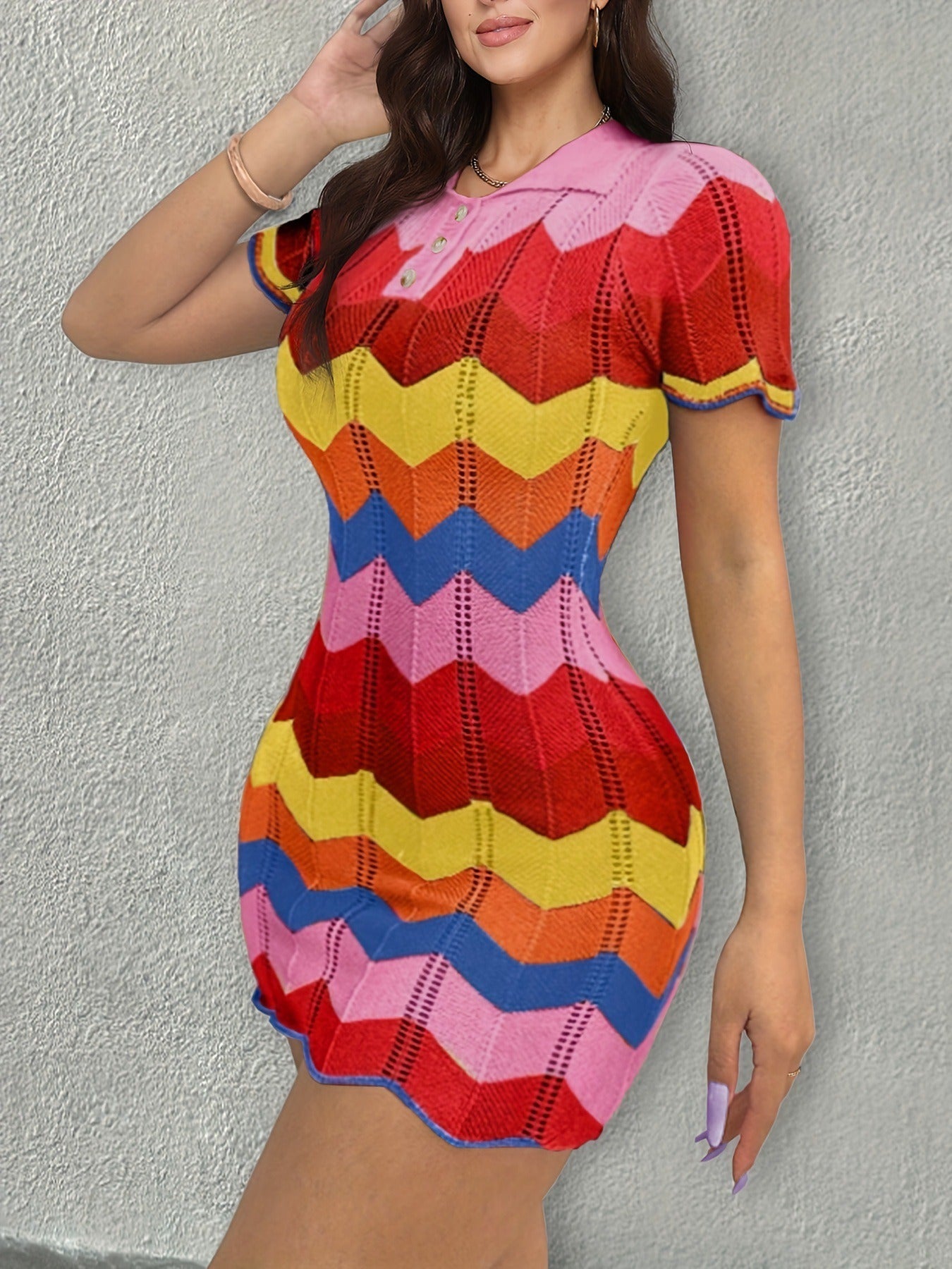 Rainbow Knit Dress