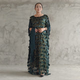 Gold Polka Dot Lace Maxi Dress