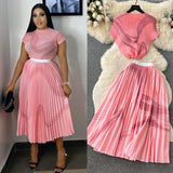 French Romantic Pleated Skirt Set