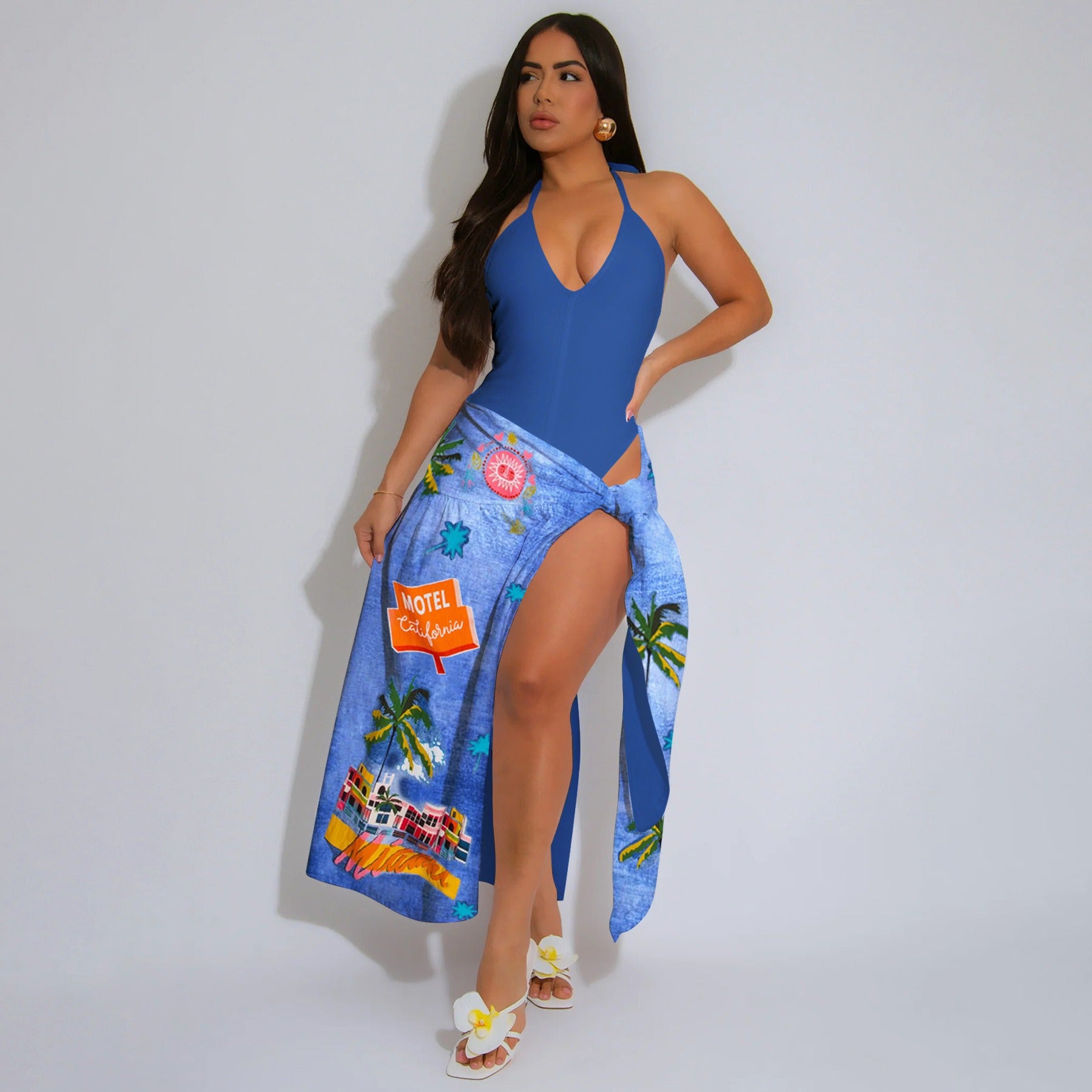 Personalized printed knotted dress