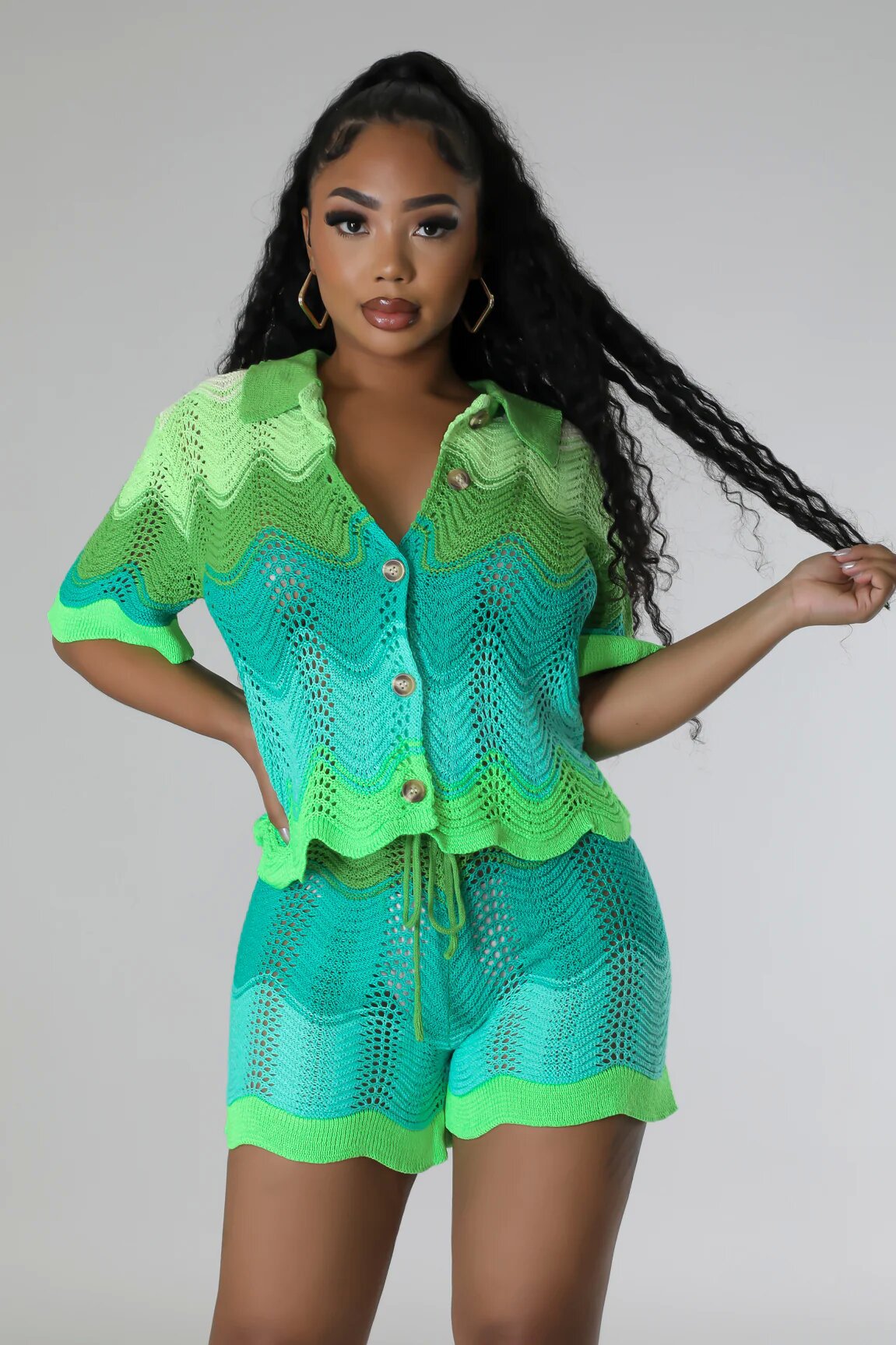 Knitted two piece suit