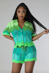 Knitted two piece suit