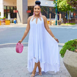 Solid color loose floor-length dress