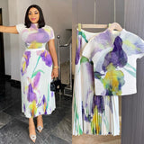 French Romantic Pleated Skirt Set