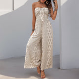 High waist tie ethnic style jumpsuit