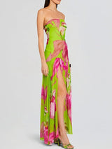 Sexy tube top printed dress