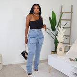 3D Multi-Pocket Stretch Jeans