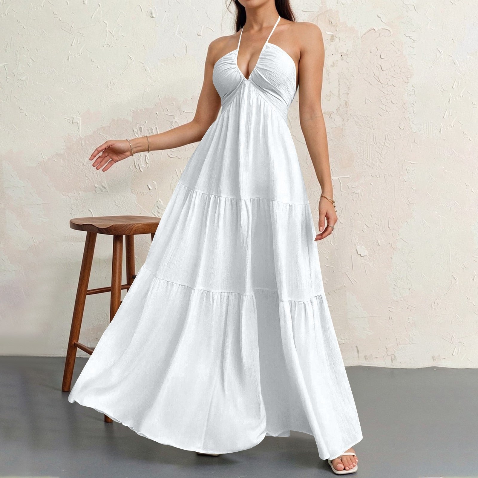 Halter neck strapless dress