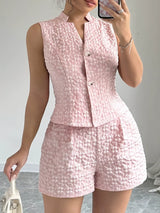 Elegant jacquard two-piece suit