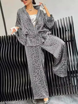 Lapel drawstring waist casual suit