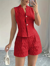 Elegant jacquard two-piece suit