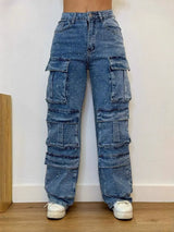 Rhinestone Glitter Pocket Jeans