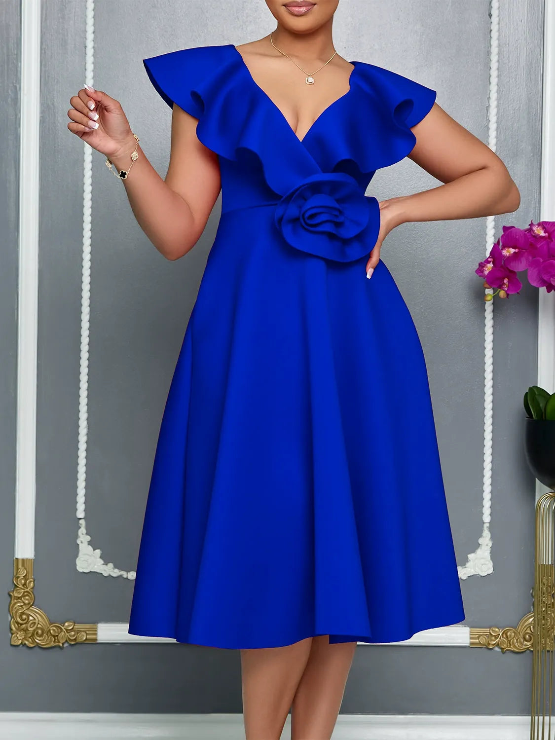 Cascade Blossom Gown Dress