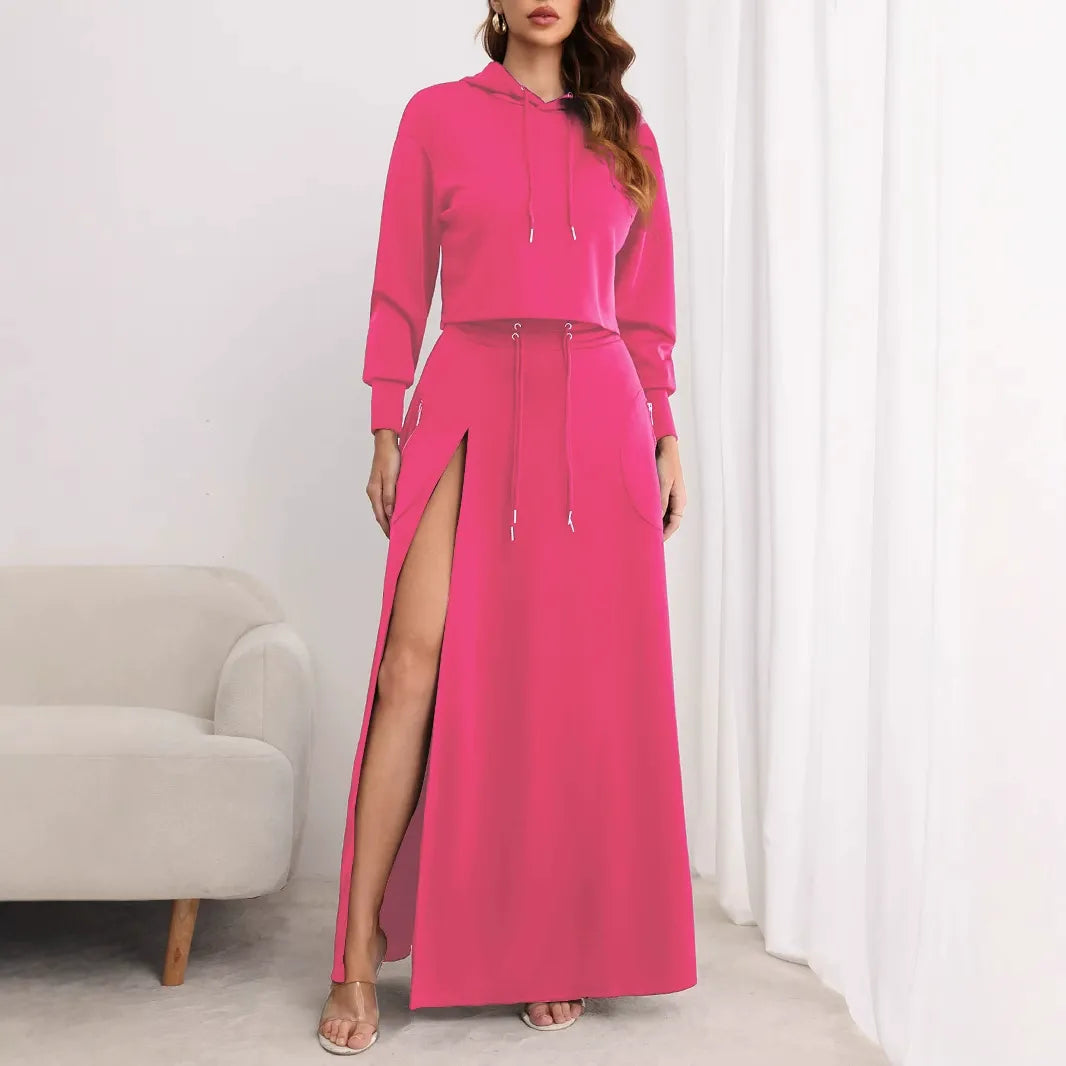 Long Sleeve Hoodie Dress Set