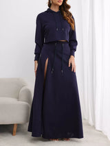 Long Sleeve Hoodie Dress Set