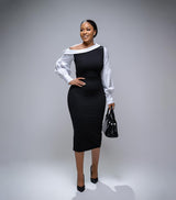 Asymmetric Pulse Veil Dress