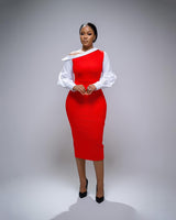 Asymmetric Pulse Veil Dress