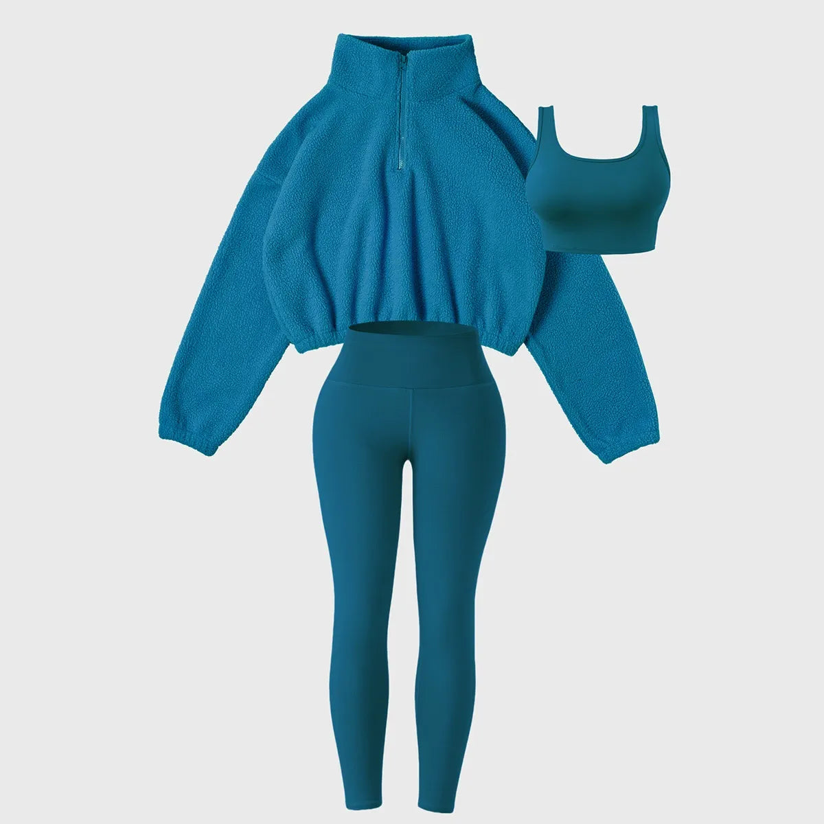 Plush sweatshirt yoga wear sports three-piece suit